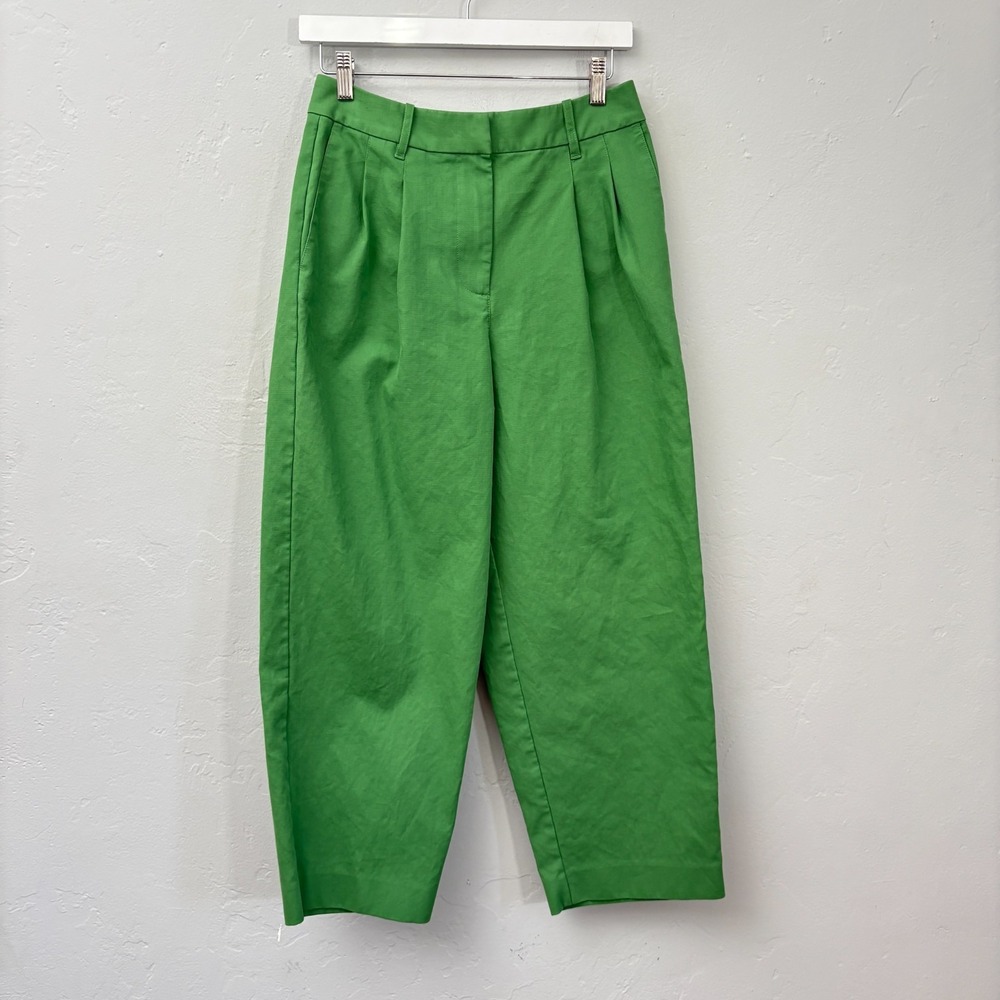 Boden Bloomsbury Cotton Pants Trousers Women Size 6 Paradise Green Pleated